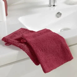 Serviette De Toilette|Douceur D'Intérieur 2 gants de toilette 15 x 21 cm eponge unie tendresse Rubis