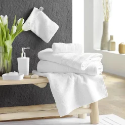 Serviette De Toilette|Douceur D'Intérieur 2 gants de toilette 15 x 21 cm eponge unie tendresse Blanc