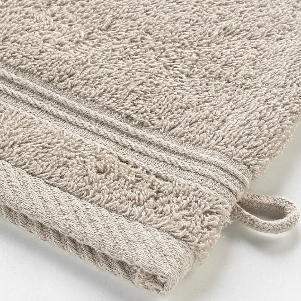 Douceur D'Intérieur 2 gants de toilette 15 x 21 cm eponge unie tendresse Taupe