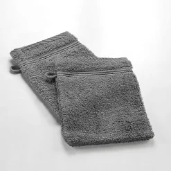 Douceur D'Intérieur 2 gants de toilette 15 x 21 cm eponge unie tendresse Anthracite