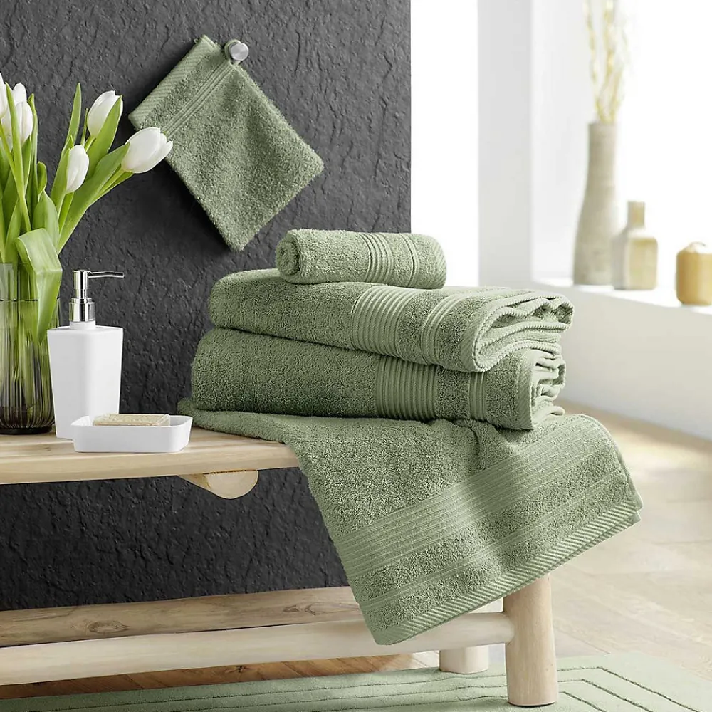 Serviette De Toilette|Douceur D'Intérieur 2 gants de toilette 15 x 21 cm eponge unie tendresse Fougere