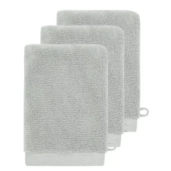 Sensei Maison 3 gants de toilette Zéro Twist 560 g/m² Gris Perle 16x22 cm SENSOFT
