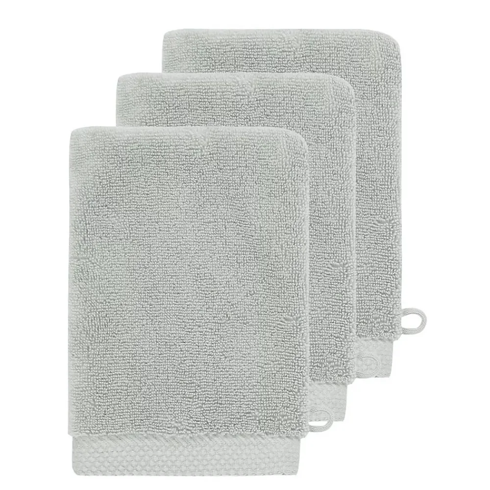 Sensei Maison 3 gants de toilette Zéro Twist 560 g/m² Gris Perle 16x22 cm SENSOFT