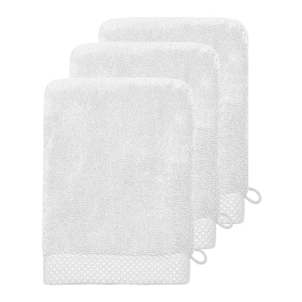 Sensei Maison 3 gants de toilette Zéro Twist 560 g/m² Blanc 16x22 cm SENSOFT