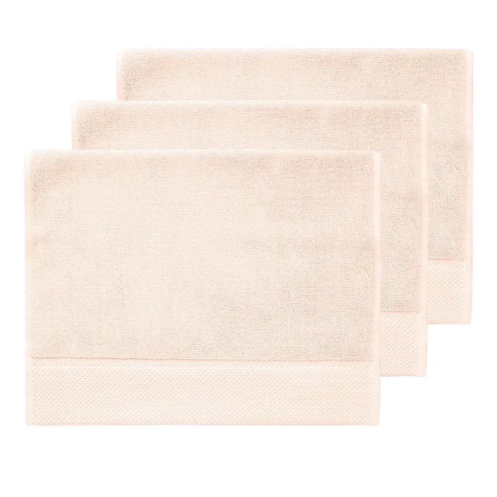 Serviette De Toilette|Sensei Maison 3 grandes serviettes invité Zéro Twist 560 g/m² Poudre 40x60 cm SENSOFT