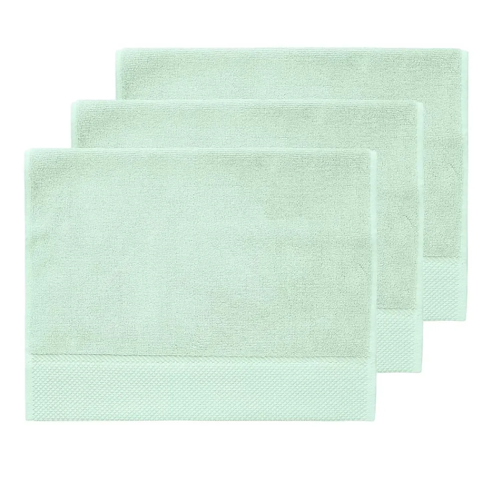 Serviette De Toilette|Sensei Maison 3 grandes serviettes invité Zéro Twist 560 g/m² Menthe 40x60 cm SENSOFT