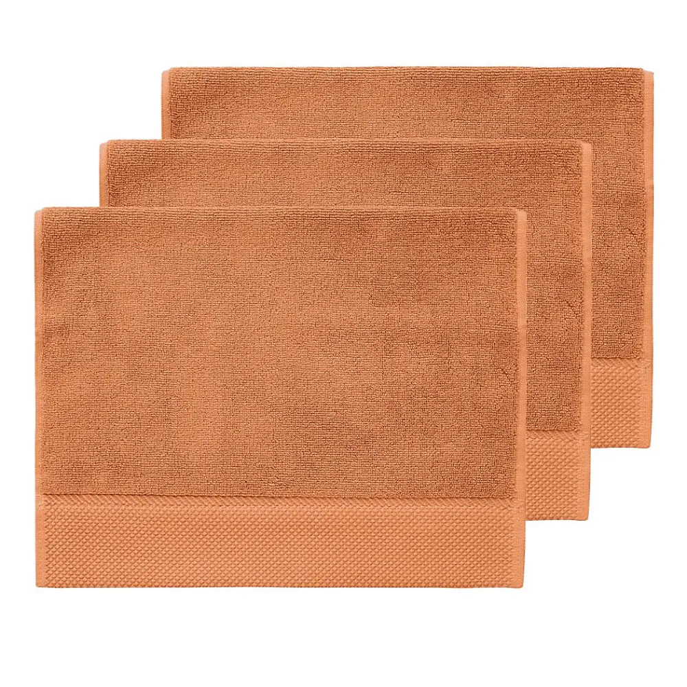 Sensei Maison 3 grandes serviettes invité Zéro Twist 560 g/m² Brique 40x60 cm SENSOFT