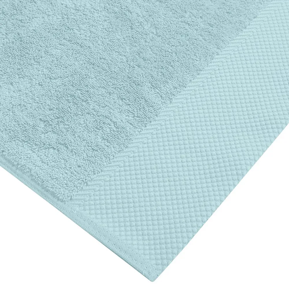 Serviette De Toilette|Sensei Maison 3 grandes serviettes invité Zéro Twist 560 g/m² Bleu Arctic 40x60 cm SENSOFT