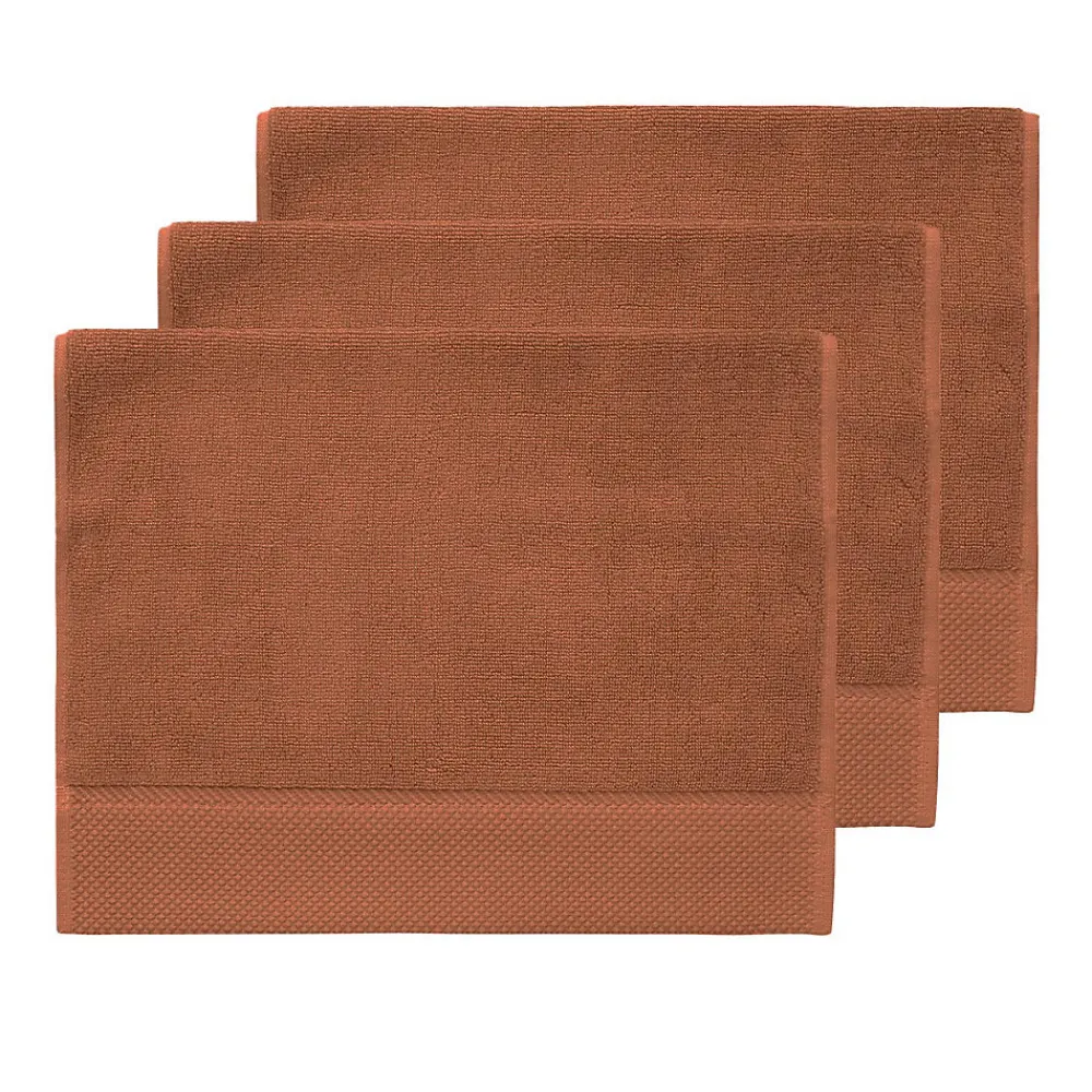 Serviette De Toilette|Sensei Maison 3 grandes serviettes invité Zéro Twist 560 g/m² Auburn 40x60 cm SENSOFT