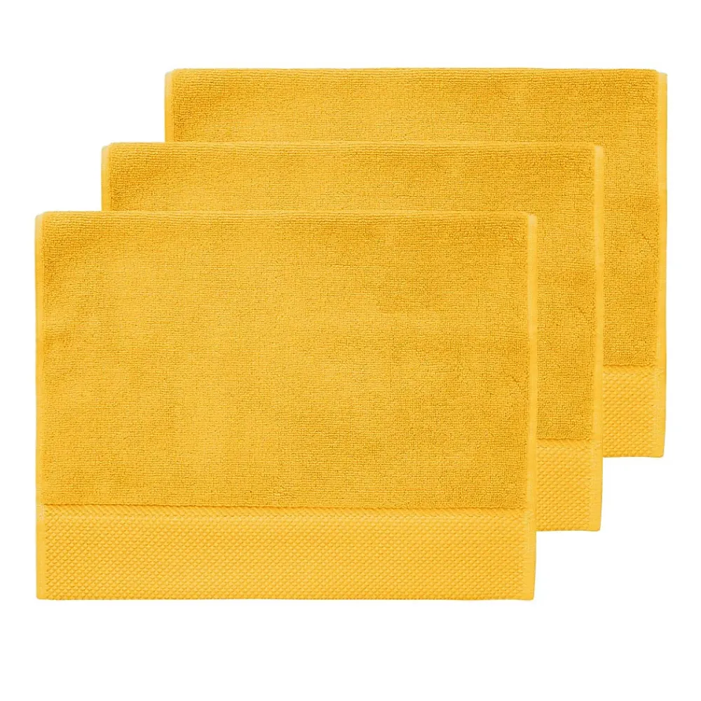 Serviette De Toilette|Sensei Maison 3 grandes serviettes invité Zéro Twist 560 g/m² Safran 40x60 cm SENSOFT