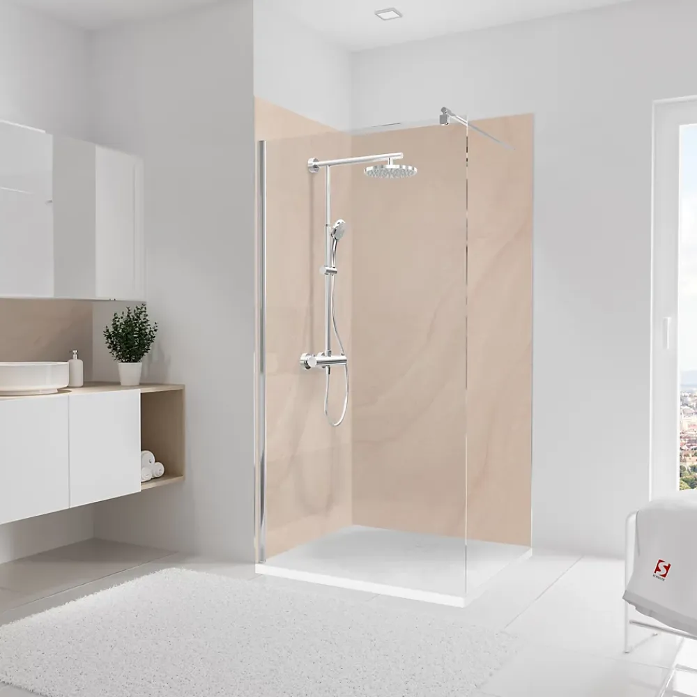 Schulte 2 panneaux muraux de salle de bains l.100 x H.210 cm, effet pierre arkose, DecoDesign