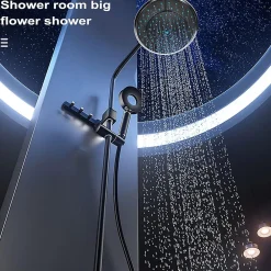 Deko 1 pièce 24.5cm en plastique rond précipitation alimentée salle de douche haut douche toit buse cabine accessoires