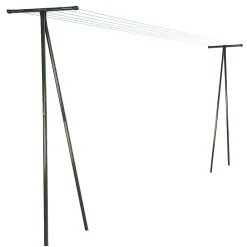 Facility'S 2 poteaux étendage extérieur vert 210 x 58 cm acier laqué anticorrosion, jusqu'à 7 fils