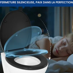 Cecipa Max Abattant de WC avec Système d'abaissement Automatique et Bouton-poussoir Mono-touche, en Forme de O, Abattant WC
