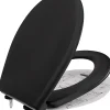 Anycée Max Abattant de WC avec Système d'abaissement Automatique, ANYCEE MAX Couvercle de Toilette en Duroplast, en Forme O, Noir