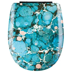 Olfa Abattant easy clip avec descente assistée au style pierre précieuse (49.5x38 cm - Bleu)