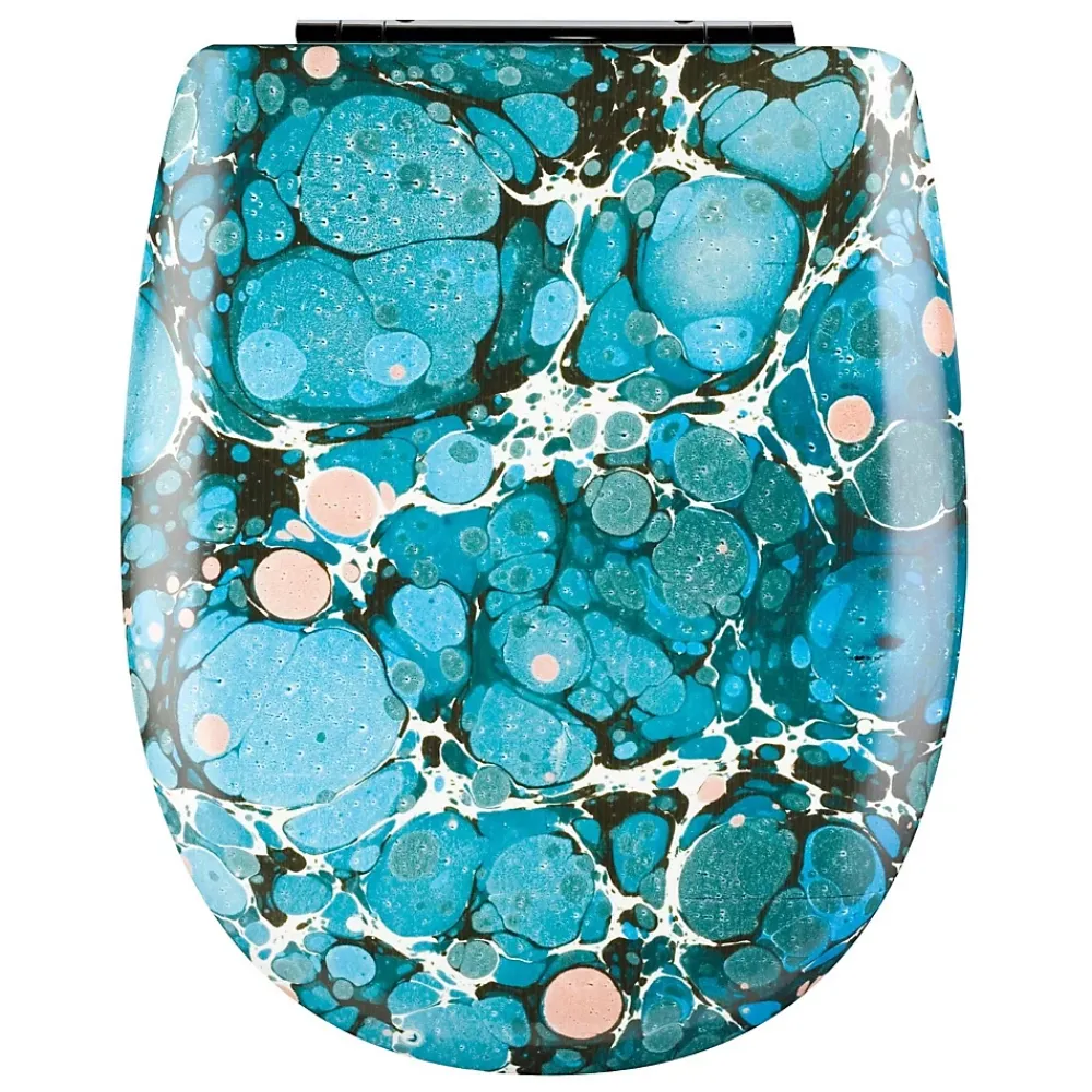 Olfa Abattant easy clip avec descente assistée au style pierre précieuse (49.5x38 cm - Bleu)