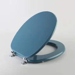 Kiamami Valentina Abattant Pour Toilettes De Couleur Bleu Bermuda Avec Charnières Chromées
