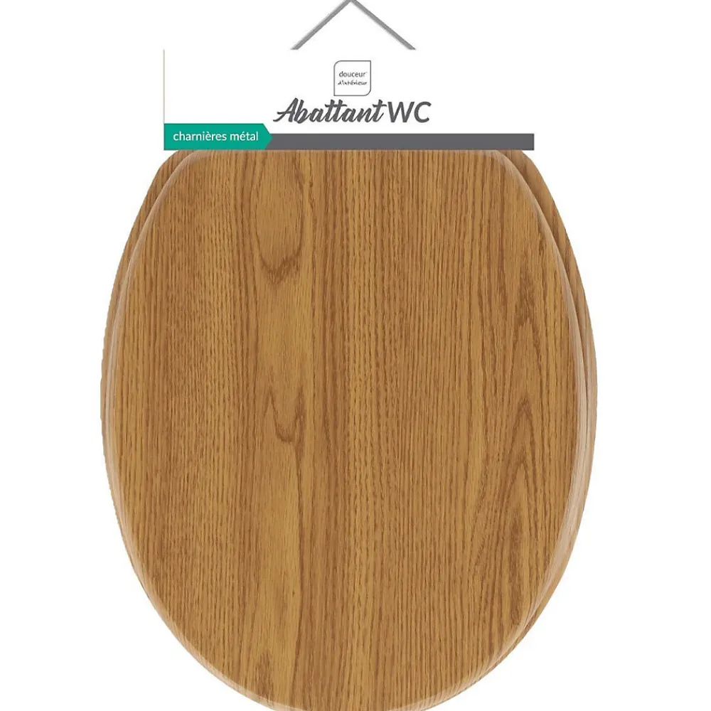 Abattant Wc|Douceur D'Intérieur Abattant wc - - Effet bois (45x37.5 cm - Marron Brun)