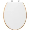 5Five Abattant WC à fermeture silencieuse blanc et aspect bois, Modern