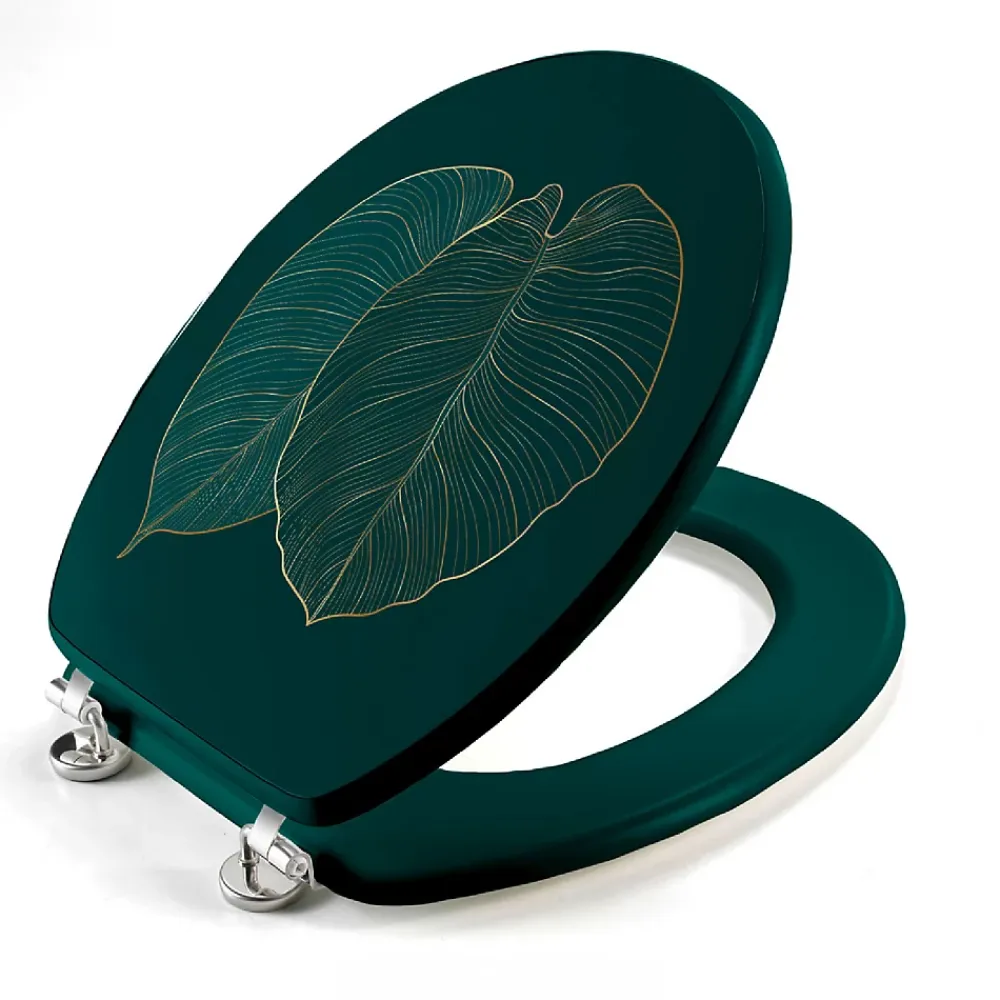 Abattant Wc|Douceur D'Intérieur Abattant WC 37.5 x 46 cm en MDF imprimé Jade