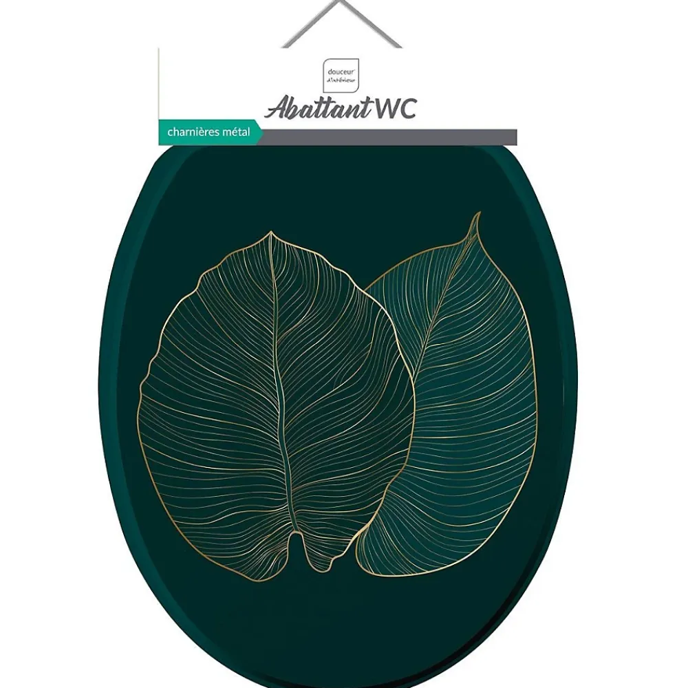 Abattant Wc|Douceur D'Intérieur Abattant WC 37.5 x 46 cm en MDF imprimé Jade