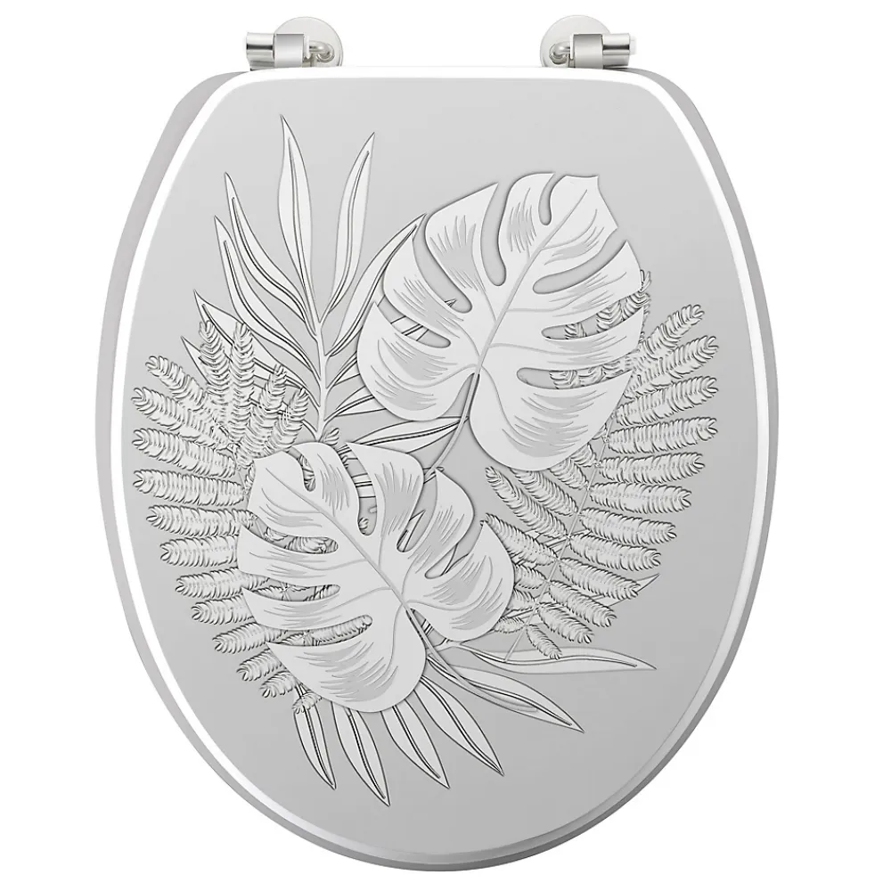 Douceur D'Intérieur Abattant wc aux impressions tropicales (37x47 cm - Gris)
