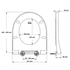 Bemis Abattant WC blanc brillant D-Shape