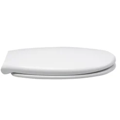 Planète Bain Abattant WC blanc de forme ovale en Polypropylène avec fermeture ralentie, réglable et déclipsable - NF - Océan