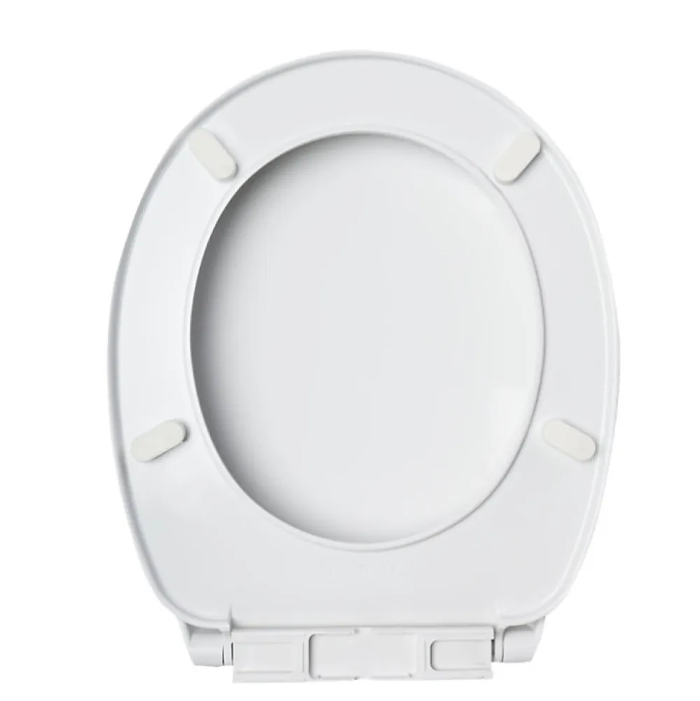 Planète Bain Abattant WC blanc de forme ovale en Polypropylène avec fixations réglables - NF - Océan