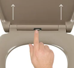 Abattant Wc|GoodHome Abattant WC Diani avec frein de chute taupe