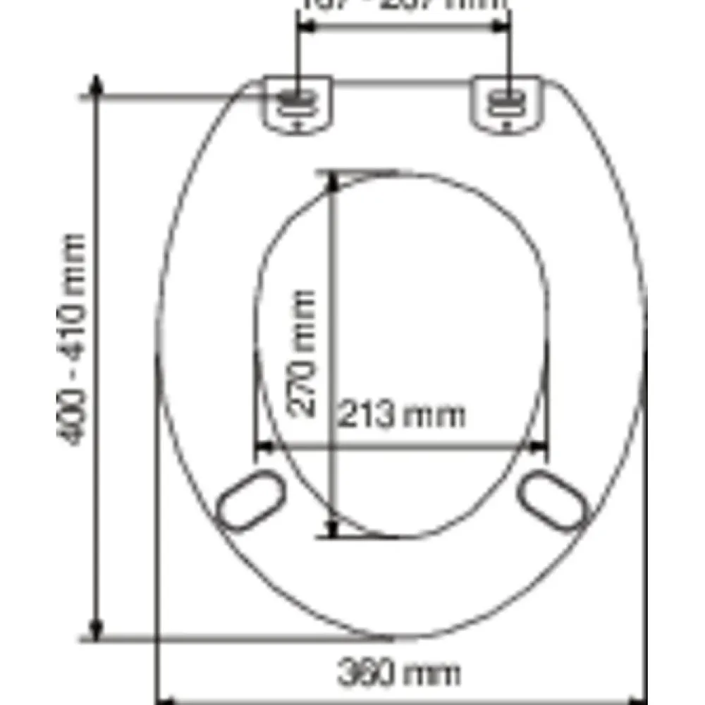 Olfa Abattant WC double - Compact - - 40 x 36 cm