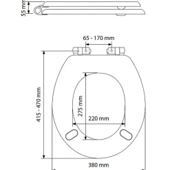 Olfa Abattant WC double - Tradition Easy Clip - - Blanc - Entraxe 65 à 170 mm