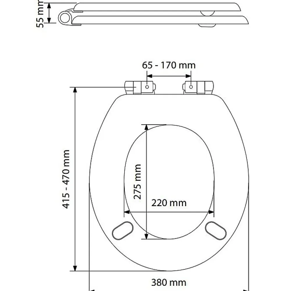 Olfa Abattant WC double - Tradition Easy Clip - - Blanc - Entraxe 65 à 170 mm