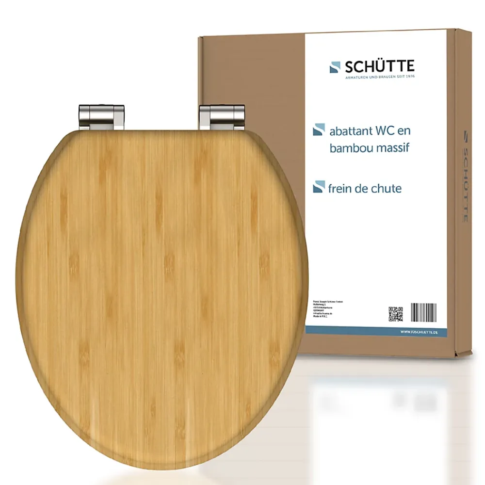 Abattant Wc|Schütte Abattant WC en Bambou massif BAMBOO avec frein de chute