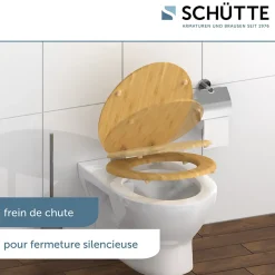 Abattant Wc|Schütte Abattant WC en Bambou massif BAMBOO avec frein de chute