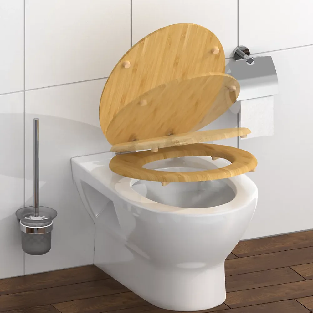 Abattant Wc|Schütte Abattant WC en Bambou massif BAMBOO avec frein de chute