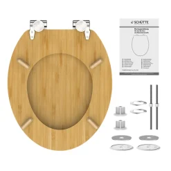 Abattant Wc|Schütte Abattant WC en Bambou massif BAMBOO avec frein de chute