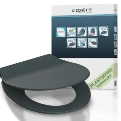 Abattant Wc|Schütte Abattant WC extra fin en duroplast SLIM avec frein de chute Anthracite