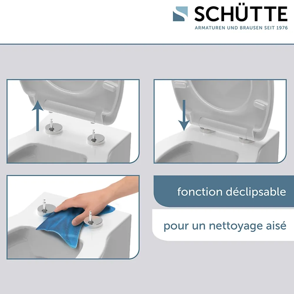 Abattant Wc|Schütte Abattant WC extra fin en duroplast SLIM avec frein de chute Anthracite