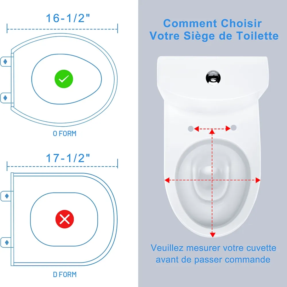 Todot Abattant WC Familial forme Ovale avec Siège Enfant Bleu Magnétique Retirable et Frein de Chute