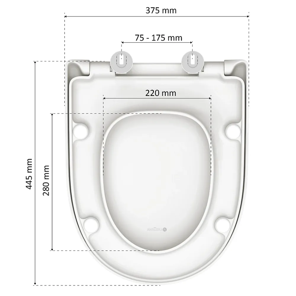 Instmaier Abattant WC forme en D en duroplast blanc avec frein de chute ALMA