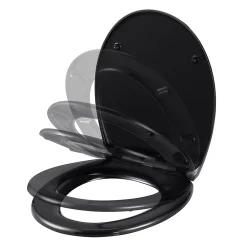 GoodHome Abattant WC Diani coloris noir en duraplast avec frein de chute