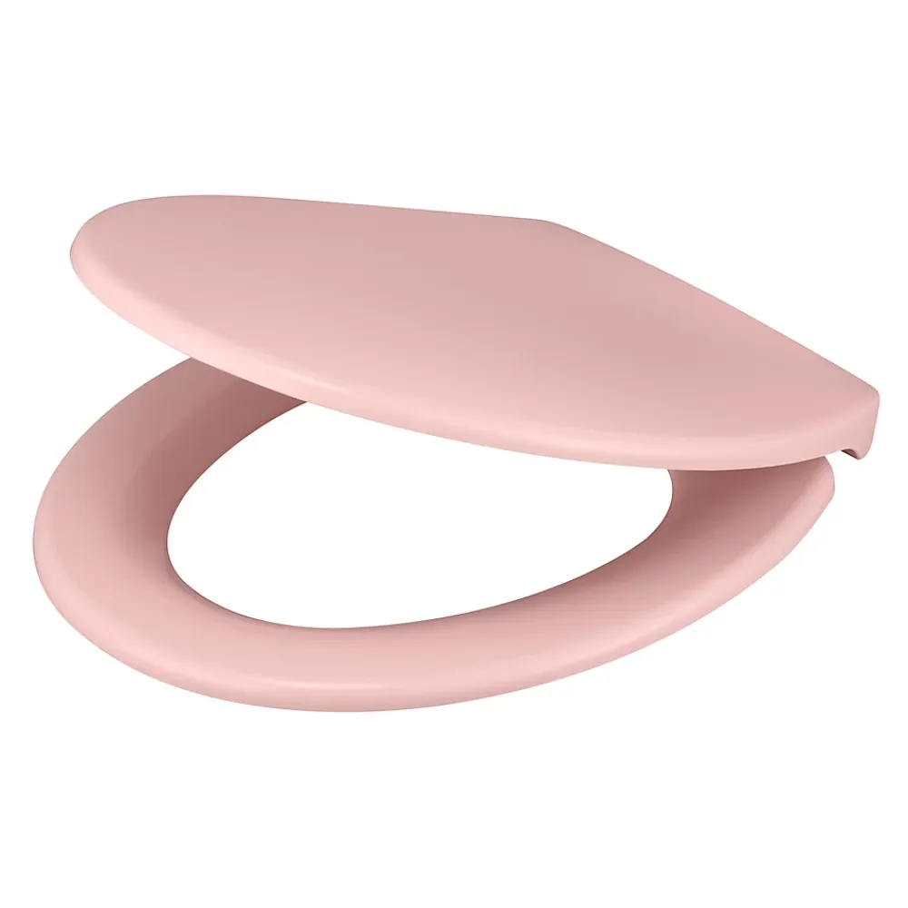 Abattant Wc|GoodHome Abattant WC Diani coloris rose en duraplast avec frein de chute