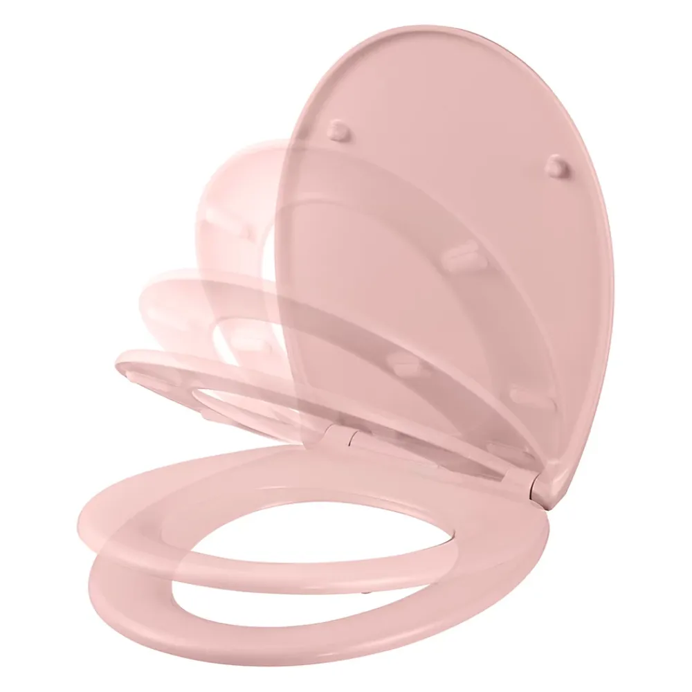 Abattant Wc|GoodHome Abattant WC Diani coloris rose en duraplast avec frein de chute