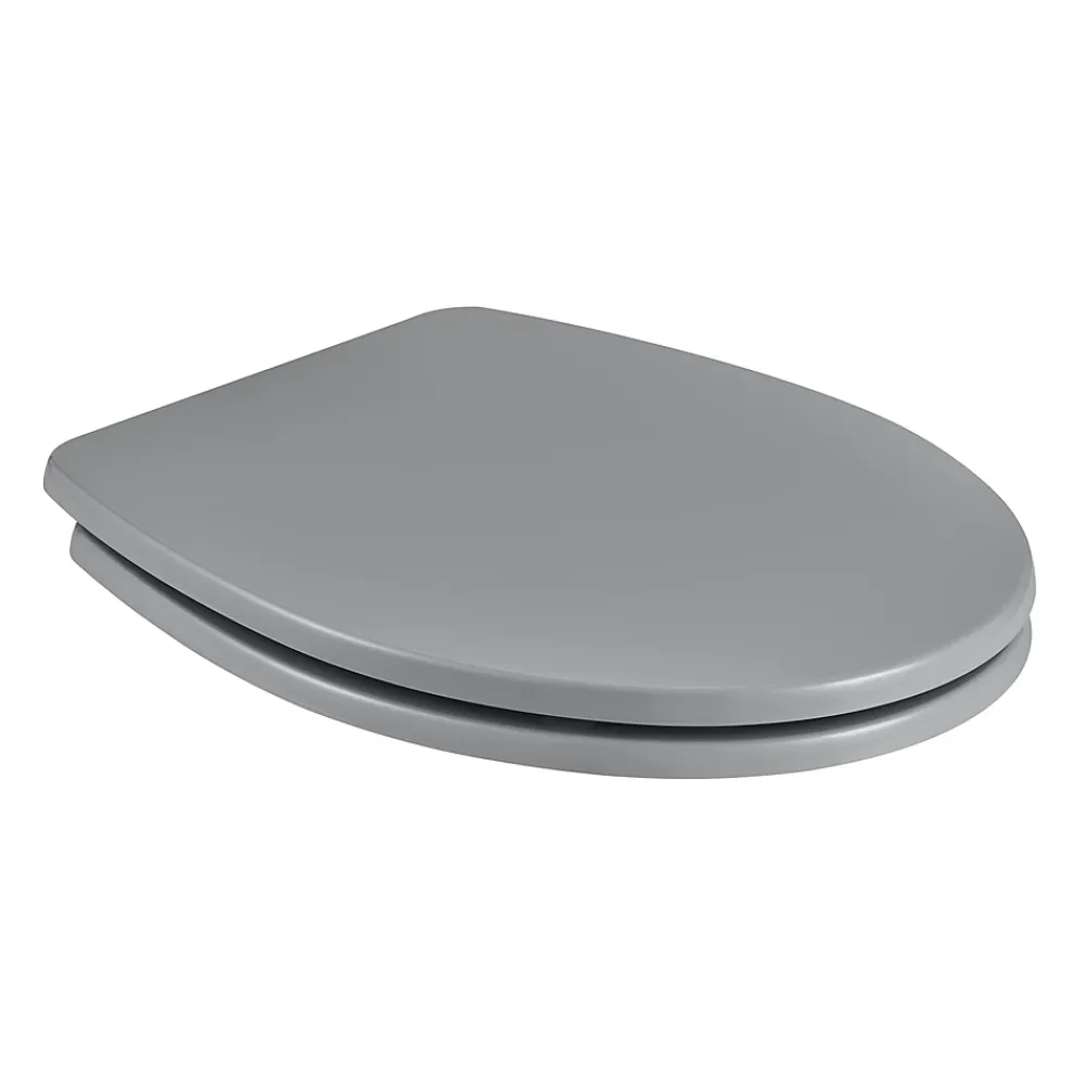Abattant Wc|GoodHome Abattant WC Morava coloris gris en MDF avec frein de chute