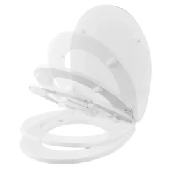 Abattant Wc|GoodHome Abattant WC Morava coloris blanc en MDF avec frein de chute