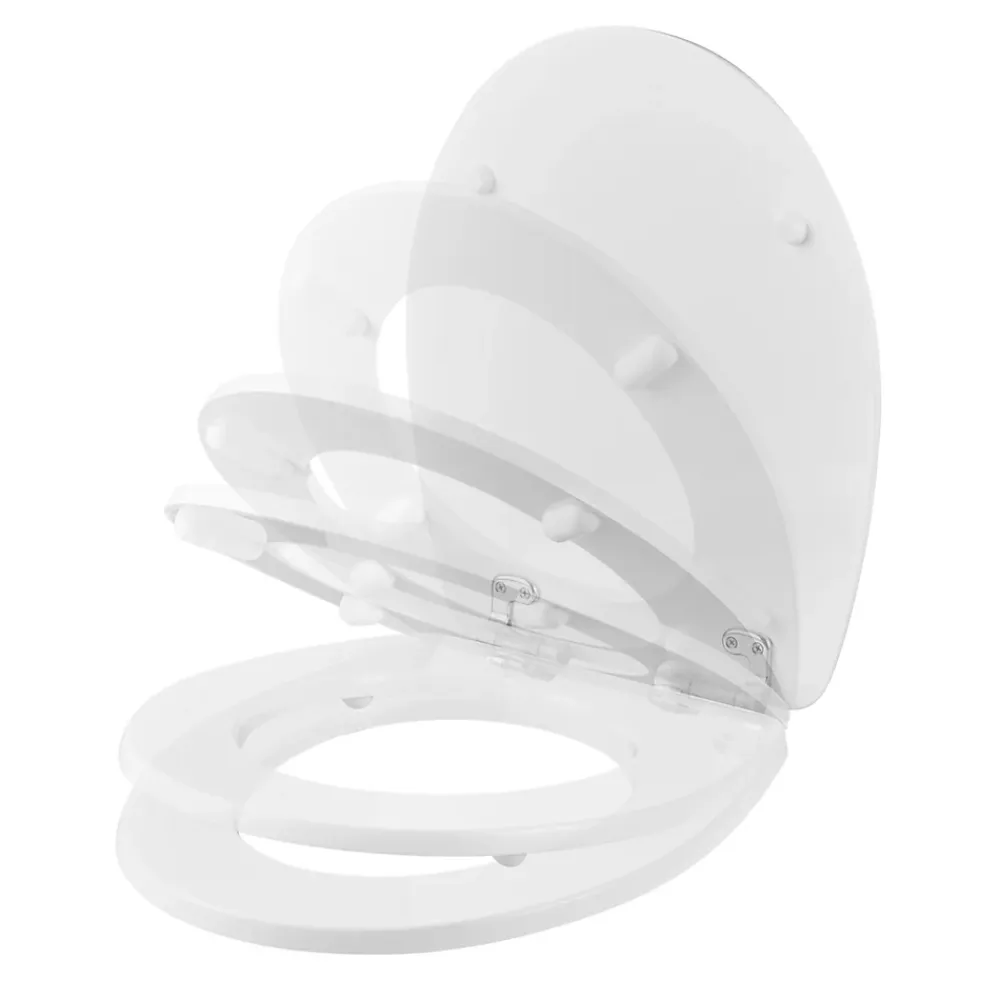Abattant Wc|GoodHome Abattant WC Morava coloris blanc en MDF avec frein de chute