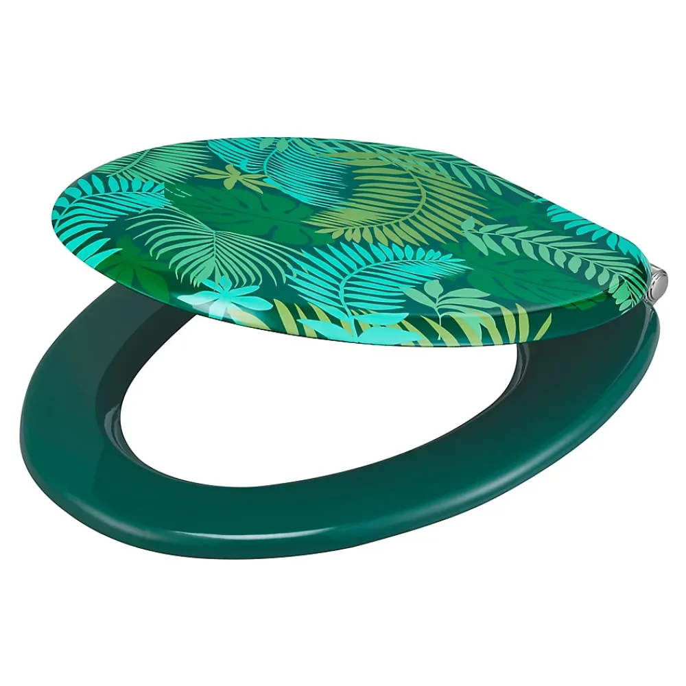 GoodHome Abattant WC Pilica coloris vert en bois avec frein de chute