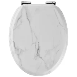 GoodHome Abattant WC Pilica coloris blanc et noir en bois avec frein de chute
